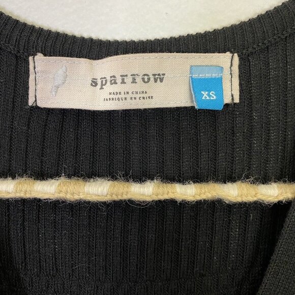 Anthropologie Sparrow Marilyn Black Knit Pullover Textured Midi Dress Xsmall - Picture 5 of 5